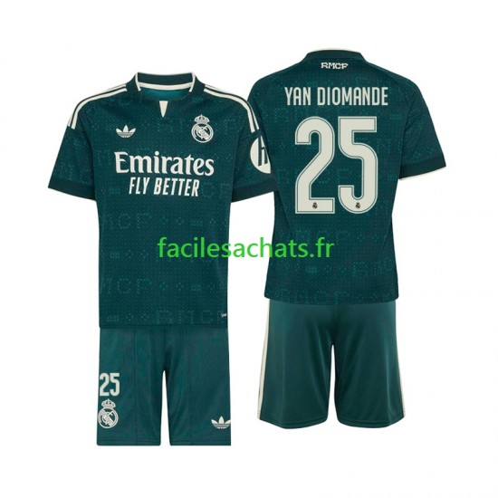 Maillot Real Madrid Yan Diomande 25 2026-2027 Extérieur Enfant MC