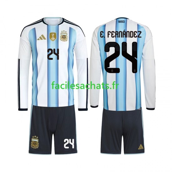 Maillot Argentine Enzo Fernandez 24 Domicile Coupe du Monde 2026 Enfant ML