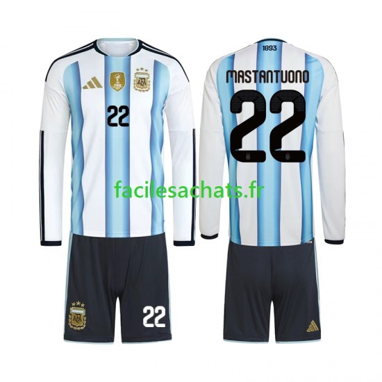Maillot Argentine Franco Mastantuono 22 Domicile Coupe du Monde 2026 Enfant ML
