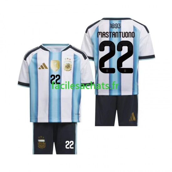 Maillot Argentine Franco Mastantuono 22 Domicile Coupe du Monde 2026 Enfant MC