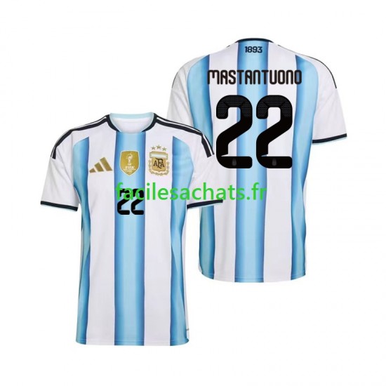 Maillot Argentine Franco Mastantuono 22 Domicile Coupe du Monde 2026 Homme MC