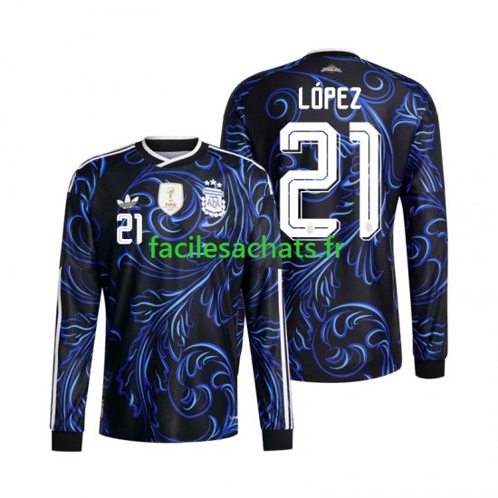 Maillot Argentine Jose Manuel Lopez 21 Extérieur Coupe du Monde 2026 Homme ML