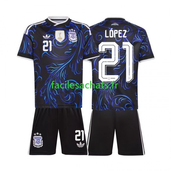 Maillot Argentine Jose Manuel Lopez 21 Extérieur Coupe du Monde 2026 Enfant MC