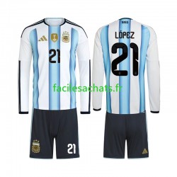 Maillot Argentine Jose Manuel Lopez 21 Domicile Coupe du Monde 2026 Enfant ML Maillot Argentine Jose Manuel Lopez 21 Domicile Coupe du Monde 2026 Enfant ML