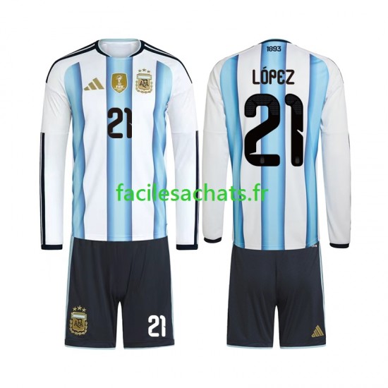 Maillot Argentine Jose Manuel Lopez 21 Domicile Coupe du Monde 2026 Enfant ML