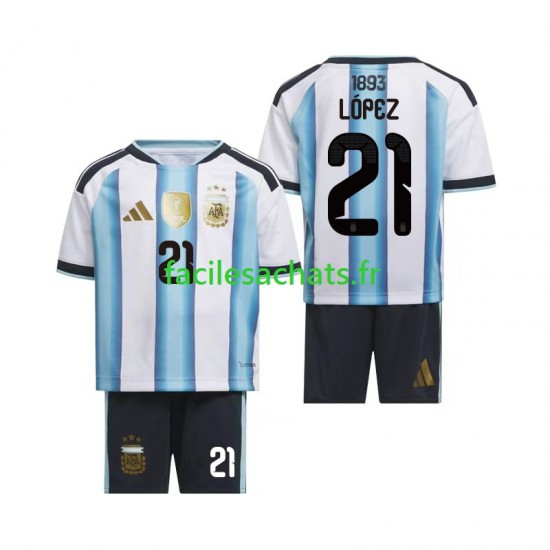 Maillot Argentine Jose Manuel Lopez 21 Domicile Coupe du Monde 2026 Enfant MC