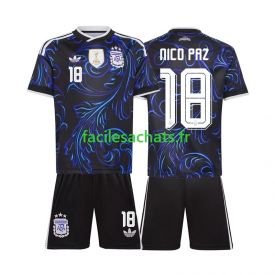 Maillot Argentine Nico Paz 18 Extérieur Coupe du Monde 2026 Enfant MC