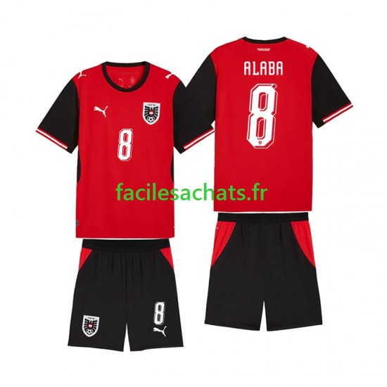Maillot Autriche David Alaba 8 Domicile Coupe du Monde 2026 Enfant MC
