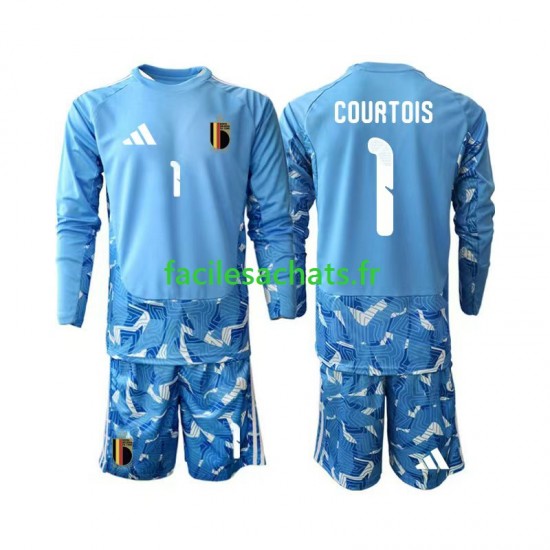 Maillot Belgique Thibaut Courtois 1 Gardien Domicile Coupe du Monde 2026 Enfant ML