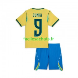 Maillot Brésil Matheus Cunha 9 Chidlren Extérieur Coupe du Monde 2026 MC