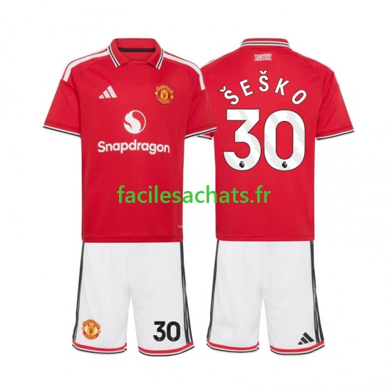 Maillot Manchester United Benjamin Sesko 30 2026-2027 Domicile Enfant MC