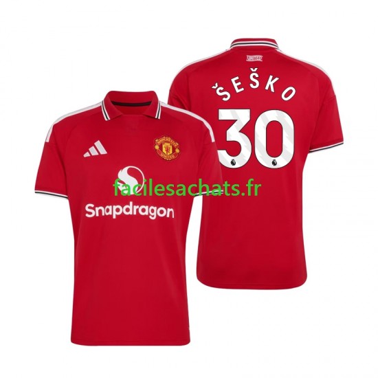 Maillot Manchester United Benjamin Sesko 30 2026-2027 Domicile Homme MC
