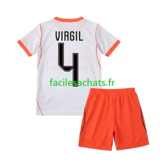 Maillot Pays-Bas Virgil van Dijk 4 Extérieur Coupe du Monde 2026 Enfant MC