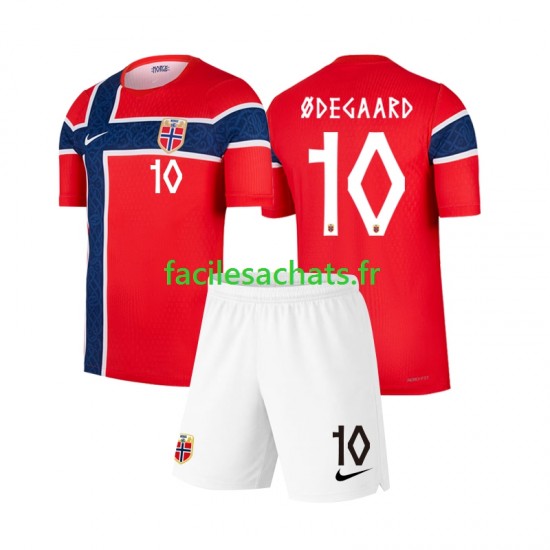 Maillot Norvège Martin Odegaard 10 Domicile Coupe du Monde 2026 Enfant MC