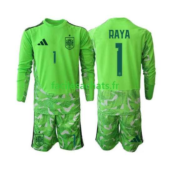 Maillot Espagne David Raya 1 6th Green color Gardien Coupe du Monde 2026 Enfant ML