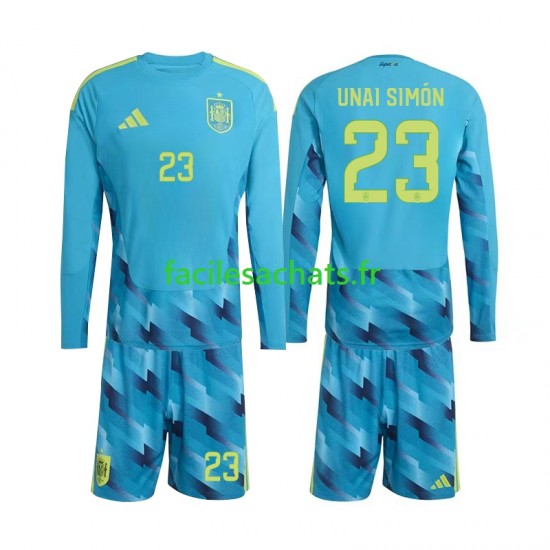 Maillot Espagne Unai Simon 23 Gardien Domicile Coupe du Monde 2026 Enfant ML