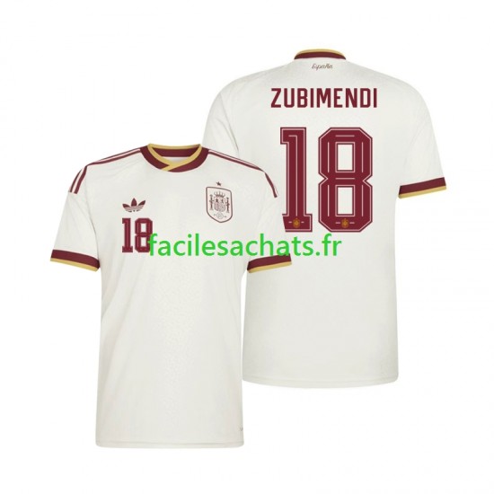 Maillot Espagne Martin Zubimendi 18 Extérieur Coupe du Monde 2026 Homme MC
