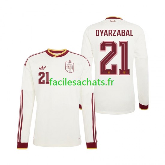 Maillot Espagne Mikel Oyarzabal 21 Extérieur Coupe du Monde 2026 Homme ML