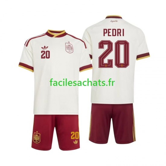 Maillot Espagne Pedri 20 Extérieur Coupe du Monde 2026 Enfant MC