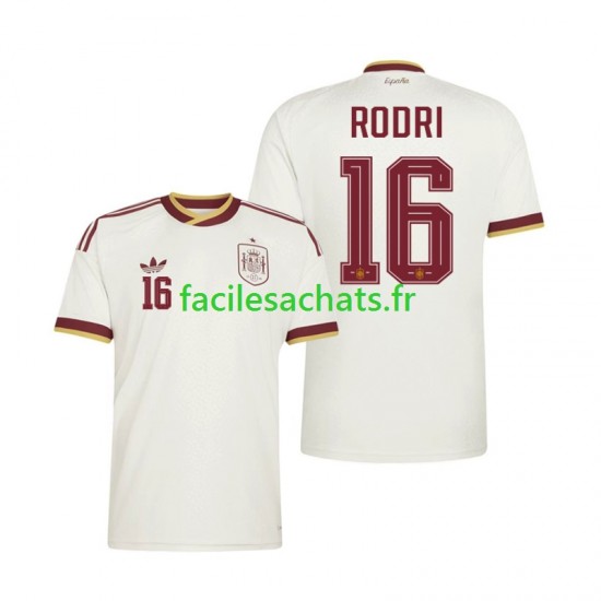 Maillot Espagne Rodri 16 Extérieur Coupe du Monde 2026 Homme MC