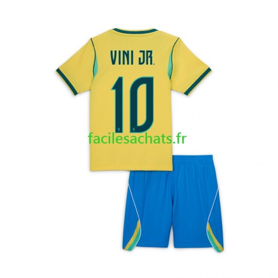 Maillot Brésil Vinicius Junior 10 Domicile Coupe du Monde 2026 Enfant MC
