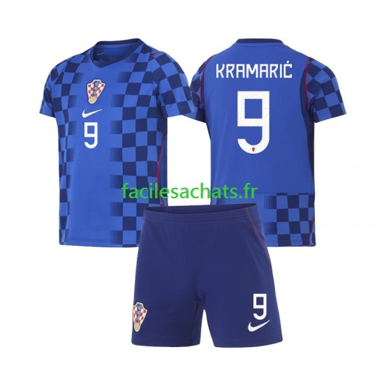 Maillot Croatie Andrej Kramaric 9 Extérieur Coupe du Monde 2026 Enfant MC