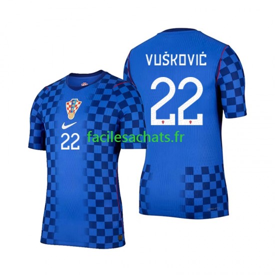 Maillot Croatie Luka Vuskovic 22 Extérieur Coupe du Monde 2026 Homme MC