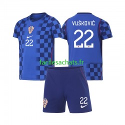 Maillot Croatie Luka Vuskovic 22 Extérieur Coupe du Monde 2026 Enfant MC Maillot Croatie Luka Vuskovic 22 Extérieur Coupe du Monde 2026 Enfant MC