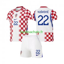 Maillot Croatie Luka Vuskovic 22 Domicile Coupe du Monde 2026 Enfant MC Maillot Croatie Luka Vuskovic 22 Domicile Coupe du Monde 2026 Enfant MC