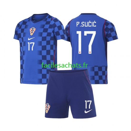 Maillot Croatie Petar Sucic 17 Extérieur Coupe du Monde 2026 Enfant MC