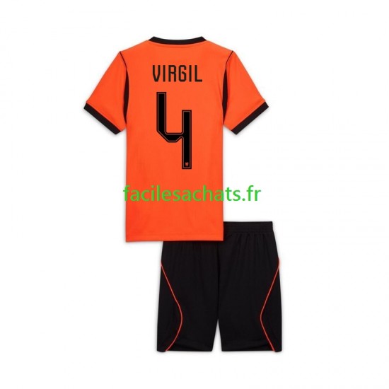 Maillot Pays-Bas Virgil van Dijk 4 Domicile Coupe du Monde 2026 Enfant MC