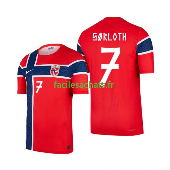 Maillot Norvège Alexander Sorloth 7 Domicile Coupe du Monde 2026 Homme MC