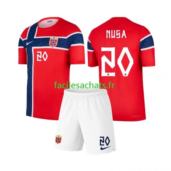 Maillot Norvège Antonio Nusa 20 Domicile Coupe du Monde 2026 Enfant MC