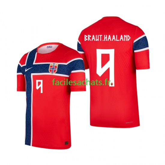 Maillot Norvège Erling Haaland 9 Domicile Coupe du Monde 2026 Homme MC