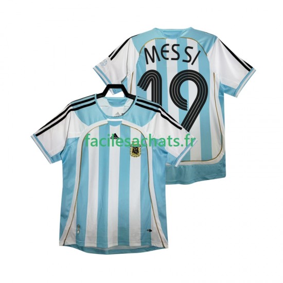 Maillot Argentine MESSI 19 Retro 2006 Domicile Homme MC