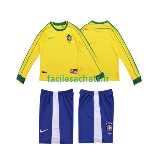Maillot Brésil Retro 1998 Domicile Enfant ML
