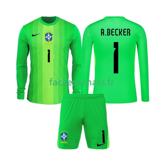 Maillot Brésil Alisson Becker 1 2026 Gardien Domicile Enfant ML