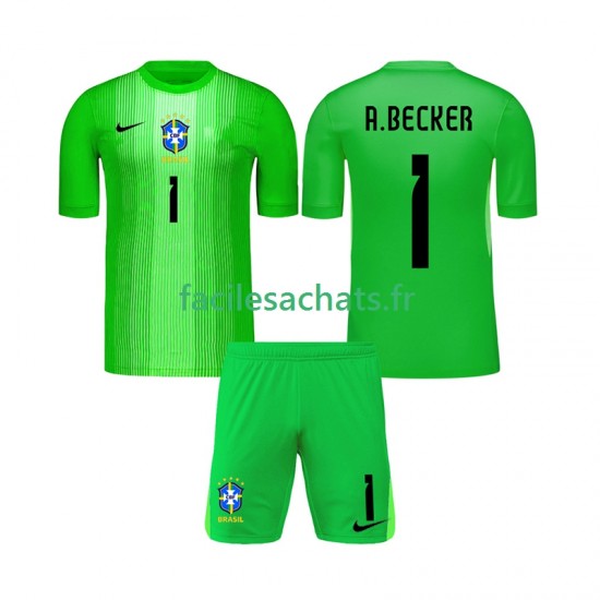 Maillot Brésil Alisson Becker 1 2026 Gardien Domicile Enfant MC