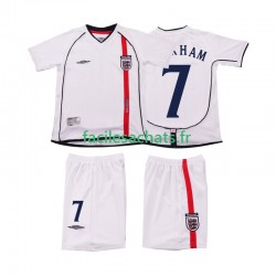 Maillot Angleterre BECKHAM 7 Retro 2002 Domicile Enfant MC