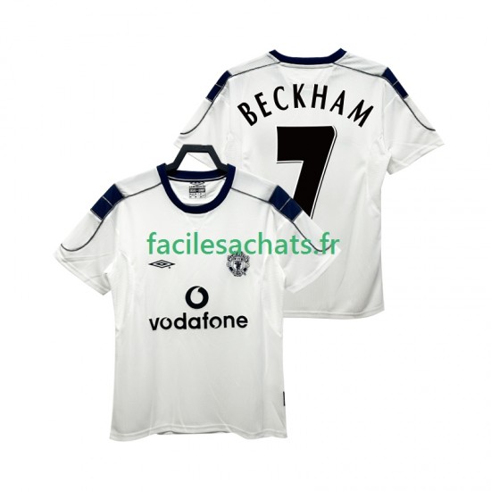 Maillot Manchester United BECKHAM 7 Retro 2000 2001 Extérieur Homme MC