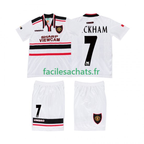 Maillot Manchester United BECKHAM 7 Retro 1998 Extérieur Enfant MC