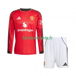 Maillot Manchester United 2025-2026 Domicile Enfant ML