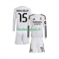 Maillot Real Madrid Arda Guler 15 2025-2026 Domicile Enfant ML