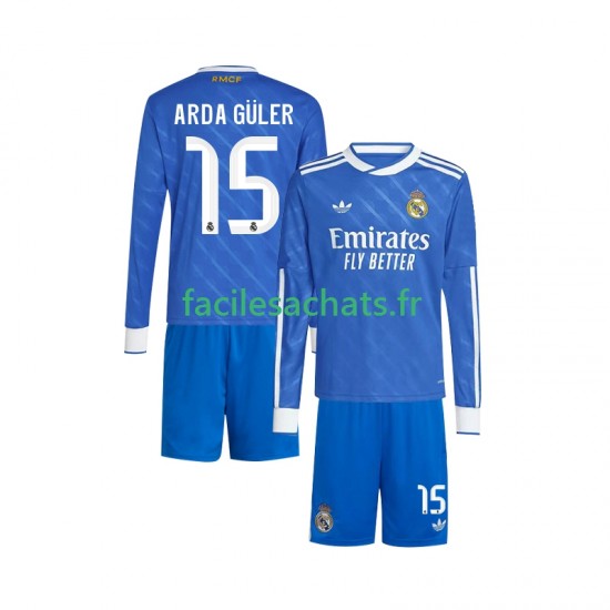 Maillot Real Madrid Arda Guler 15 2025-2026 3ème Enfant ML