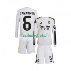 Maillot Real Madrid Camavinga 6 2025-2026 Domicile Enfant ML