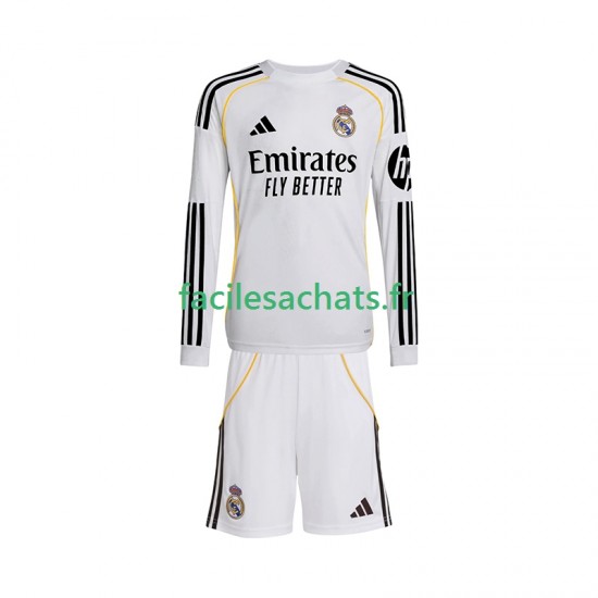 Maillot Real Madrid 2025-2026 Domicile Enfant ML