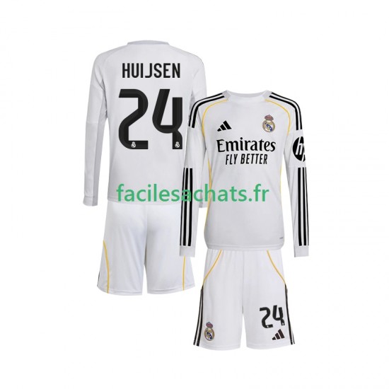 Maillot Real Madrid Huijsen 24 2025-2026 Domicile Enfant ML