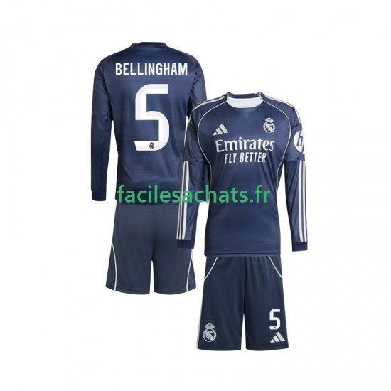 Maillot Real Madrid Jude Bellingham 5 2025-2026 Extérieur Enfant ML