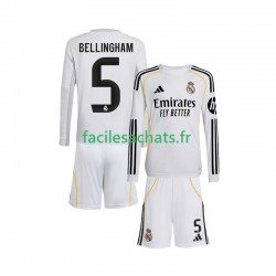 Maillot Real Madrid Jude Bellingham 5 2025-2026 Domicile Enfant ML
