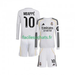 Maillot Real Madrid Kylian Mbappe 10 2025-2026 Domicile Enfant ML